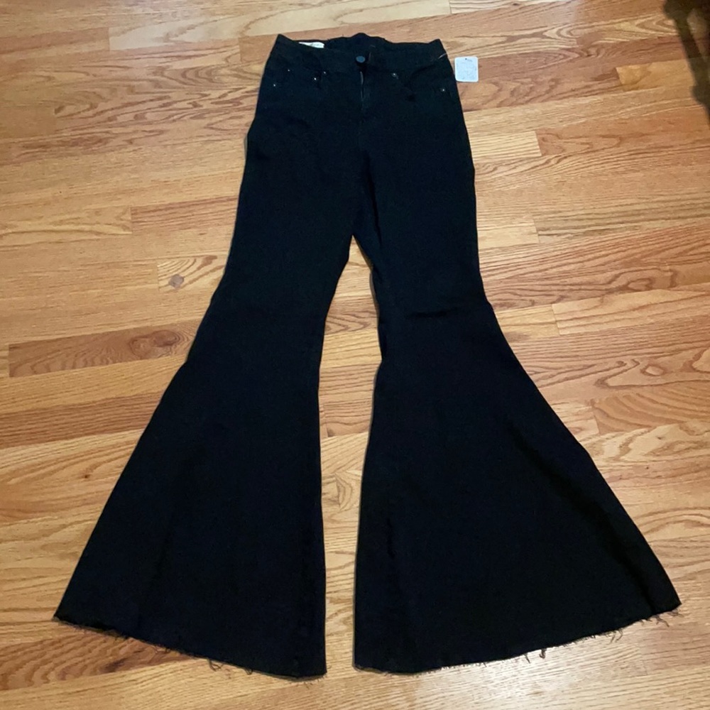 Free People Black Bell Bottom Jeans